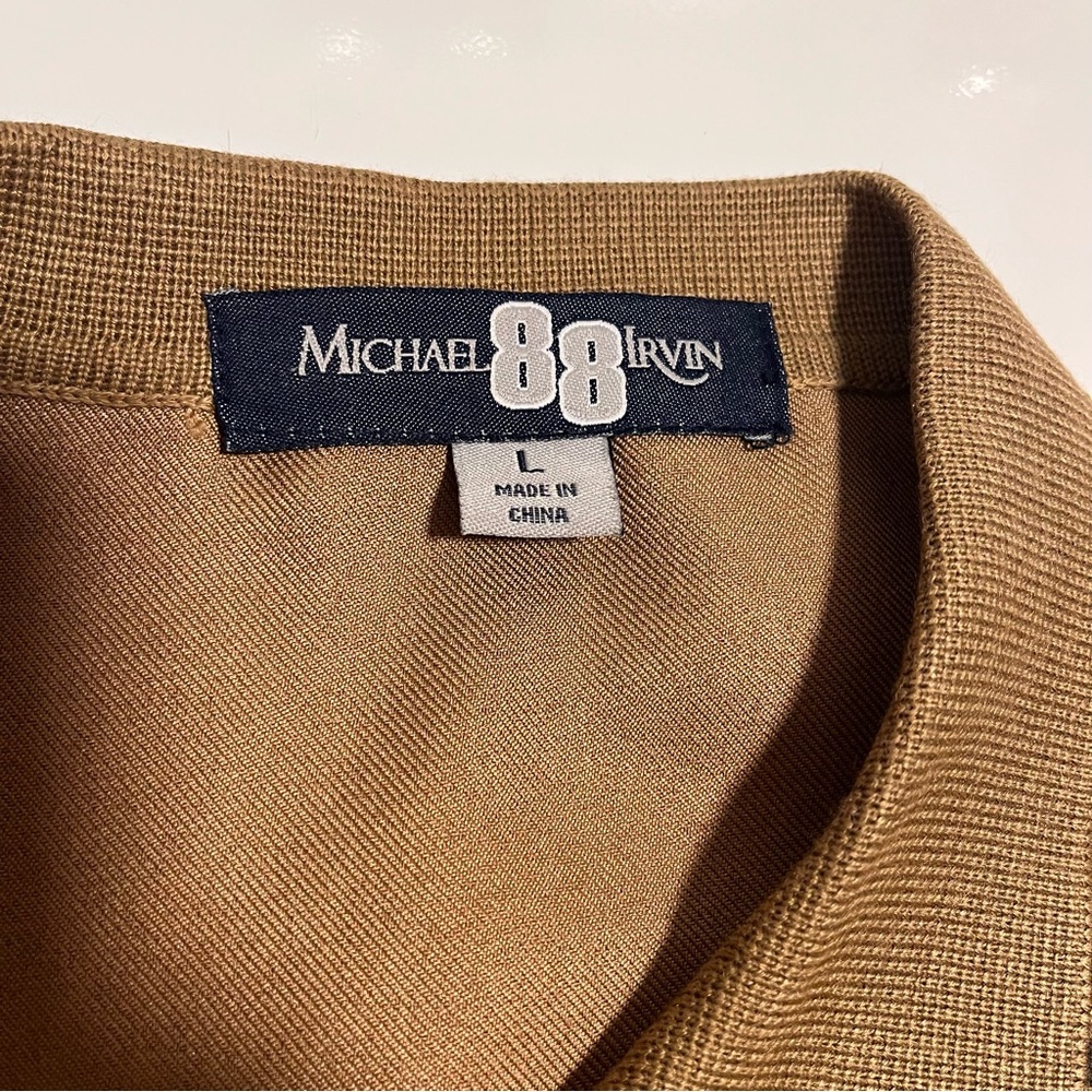 Michael 88 Irvin Grandpa Bowling Inspired Casual Shirt Men's L, Brown Patterned - Picture 3 of 6